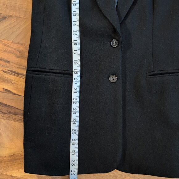 White Stag Wool Blazer Womens Size 6 Black Lined Button Classic Career Old Money - Picture 8 of 10